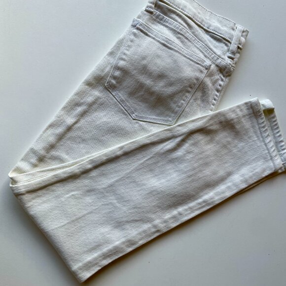 J Crew Mid Rise Stretch Skinny White Denim Jeans - Picture 3 of 4